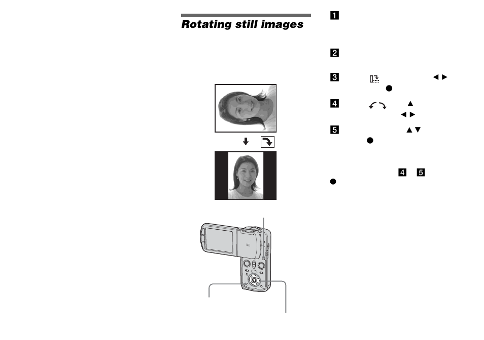 Rotating still images, Rotating still images — rotate | Sony DSC-M1 User Manual | Page 74 / 132