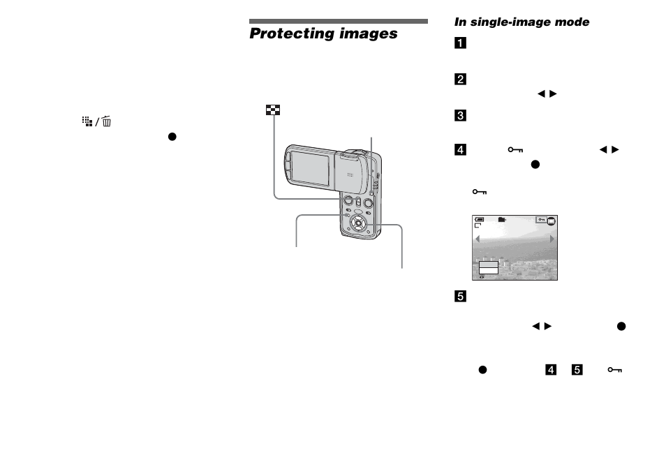 Protecting images, Protecting images — protect | Sony DSC-M1 User Manual | Page 76 / 132