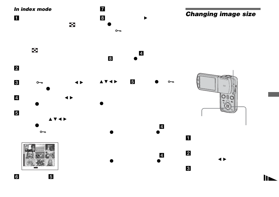 Changing image size, Changing image size — resize | Sony DSC-M1 User Manual | Page 77 / 132