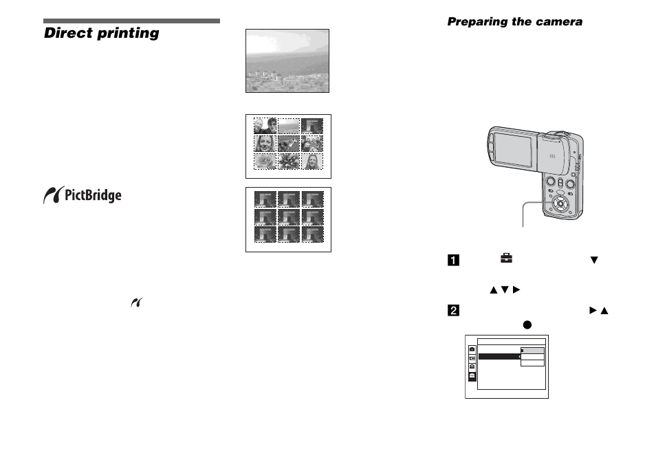 Direct printing, Preparing the camera, Ter) | Sony DSC-M1 User Manual | Page 80 / 132