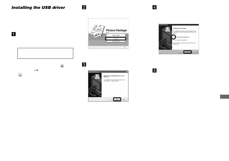 Installing the usb driver | Sony DSC-M1 User Manual | Page 87 / 132