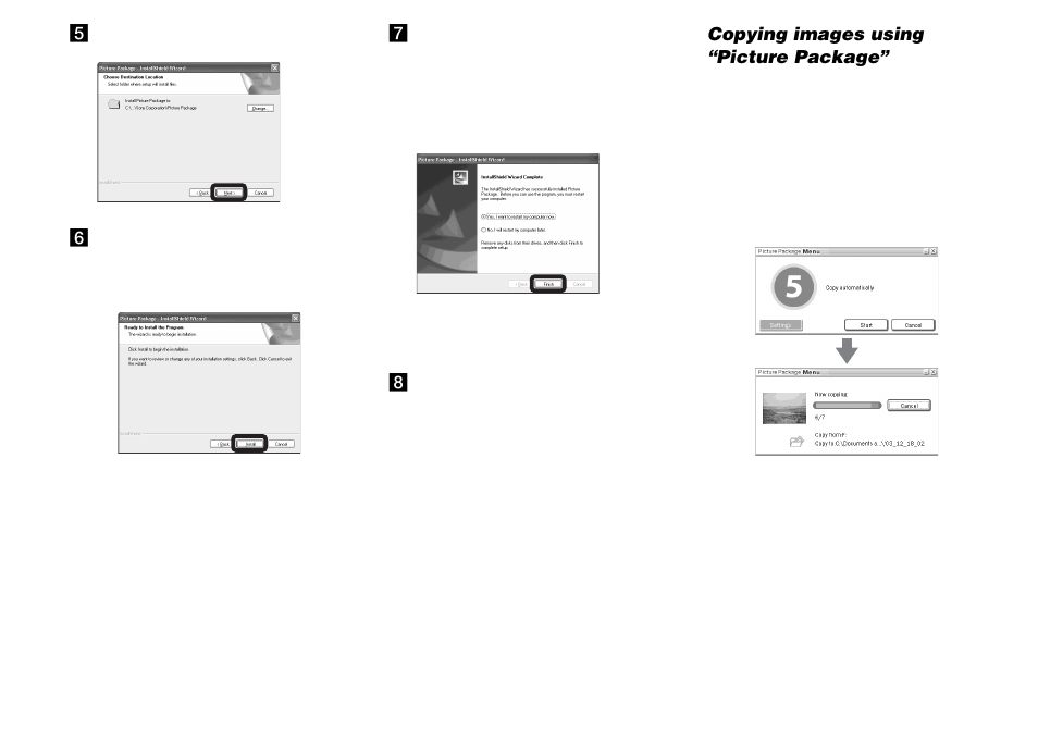 Copying images using “picture package | Sony DSC-M1 User Manual | Page 96 / 132