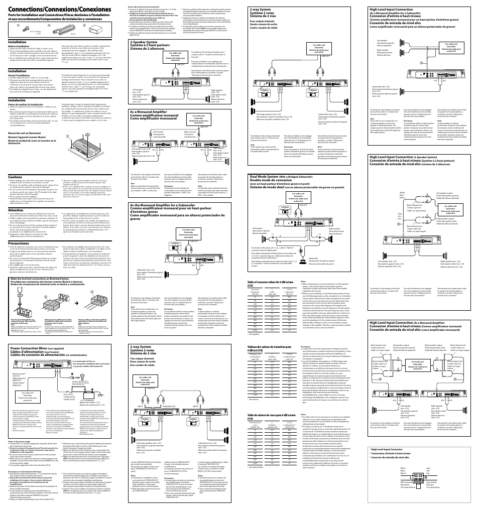 Connections/connexions/conexiones, 12v gnd | Sony XM-GTX1302 User Manual | Page 2 / 2