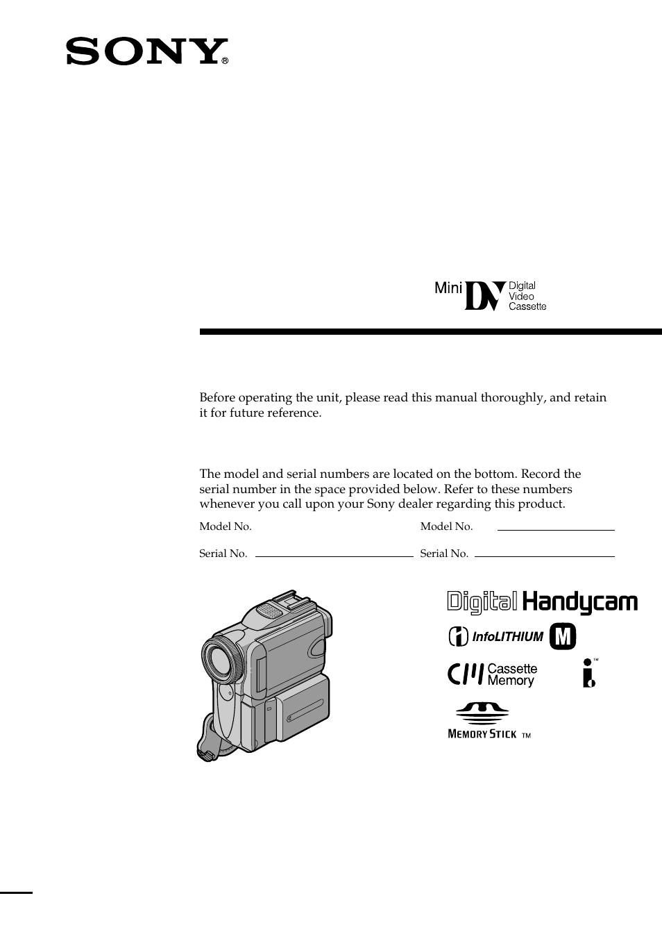 Sony DCR-PC101 User Manual | 224 pages