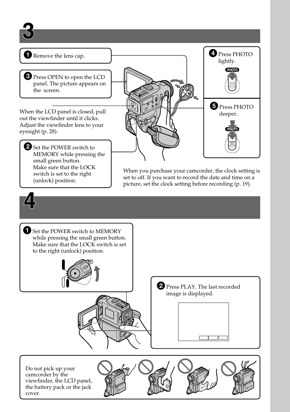 Monitoring the still image on the lcd screen | Sony DCR-PC101 User Manual | Page 11 / 224