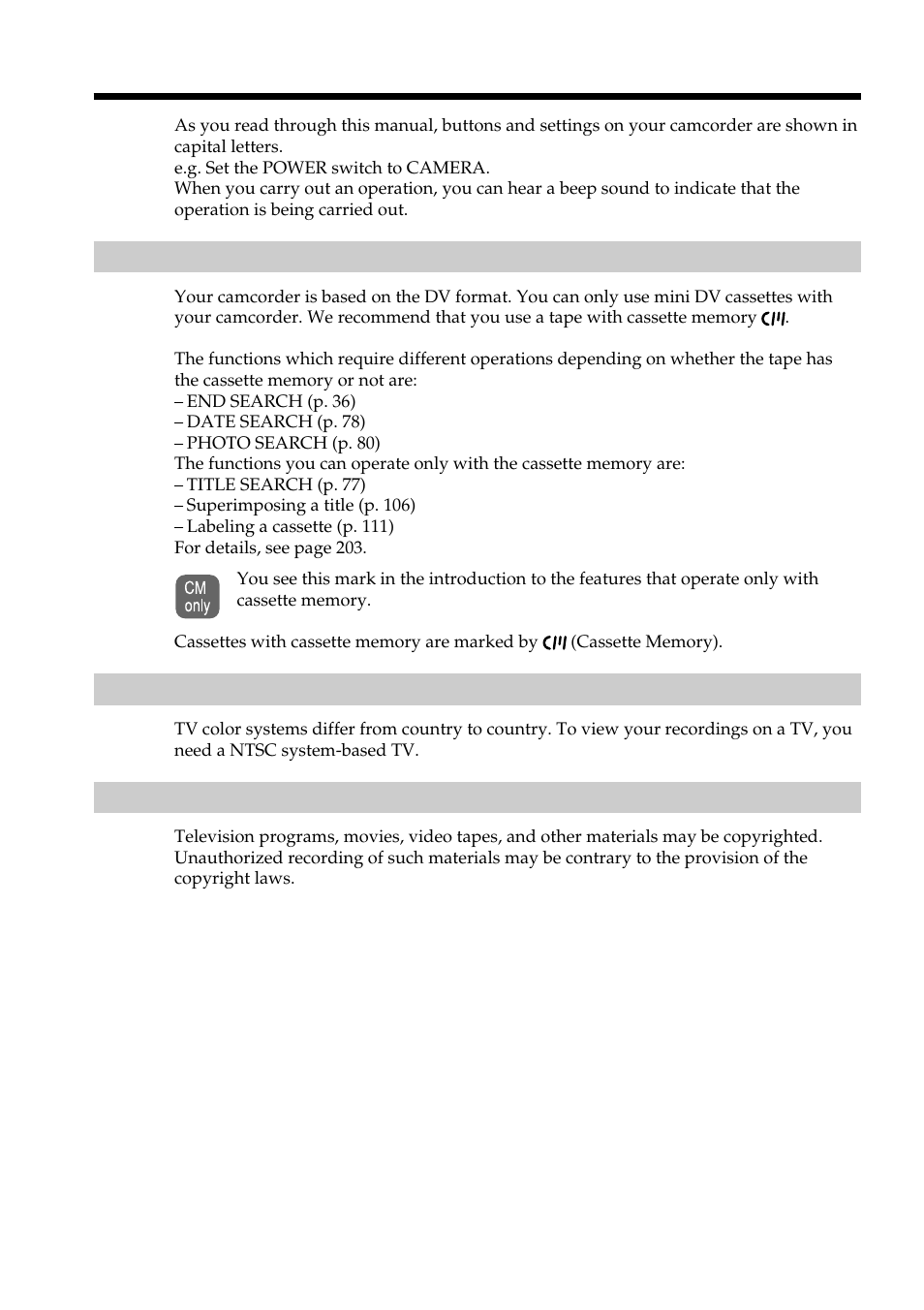Getting started, Using this manual | Sony DCR-PC101 User Manual | Page 12 / 224