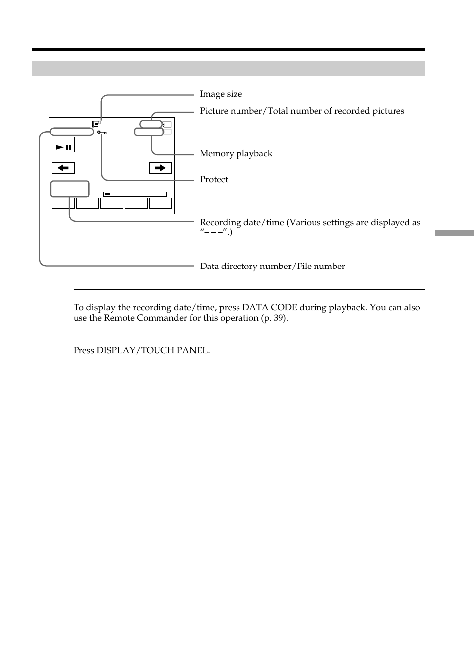 Screen indicators during moving picture playback, Viewing a moving picture – mpeg movie playback | Sony DCR-PC101 User Manual | Page 153 / 224