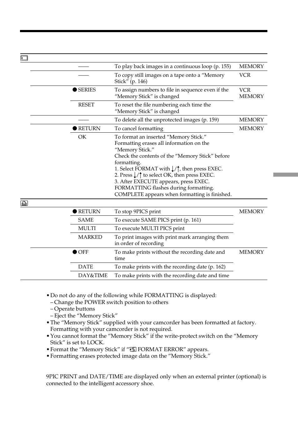 Changing the menu settings | Sony DCR-PC101 User Manual | Page 189 / 224