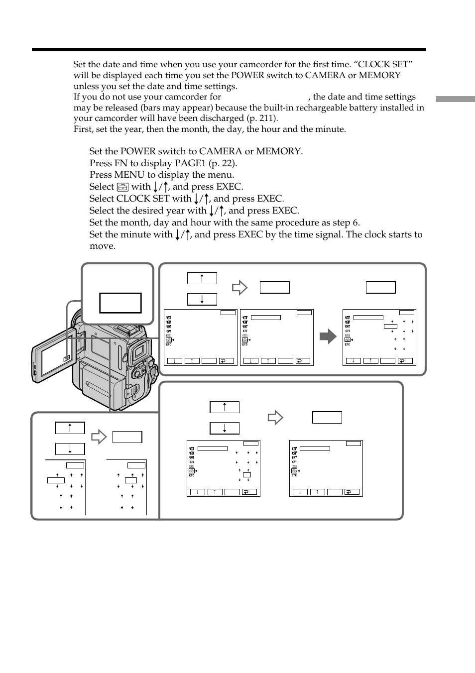 Step 2 setting the date and time | Sony DCR-PC101 User Manual | Page 19 / 224