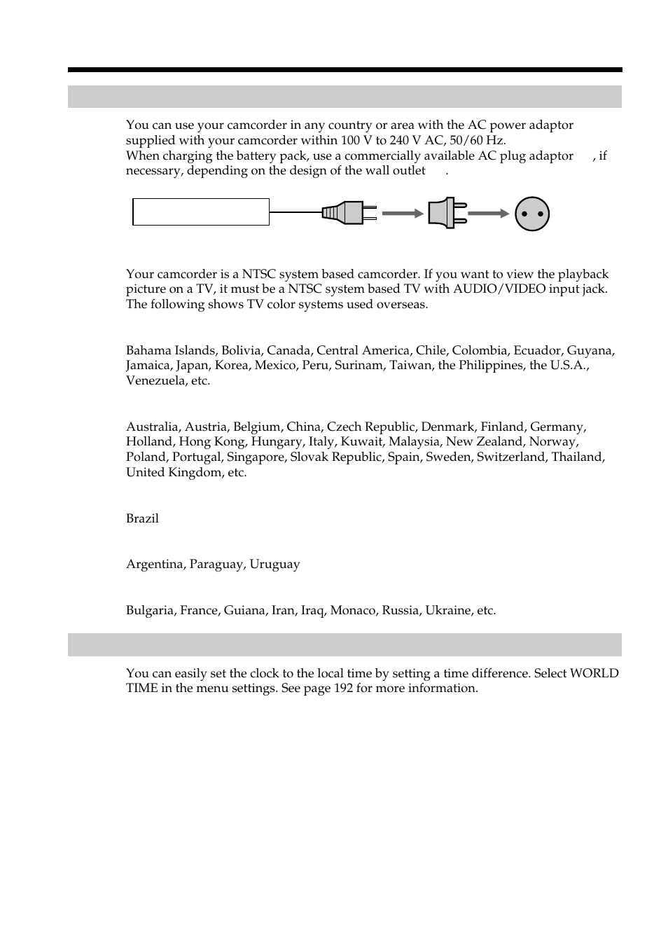 Using your camcorder abroad | Sony DCR-PC101 User Manual | Page 208 / 224