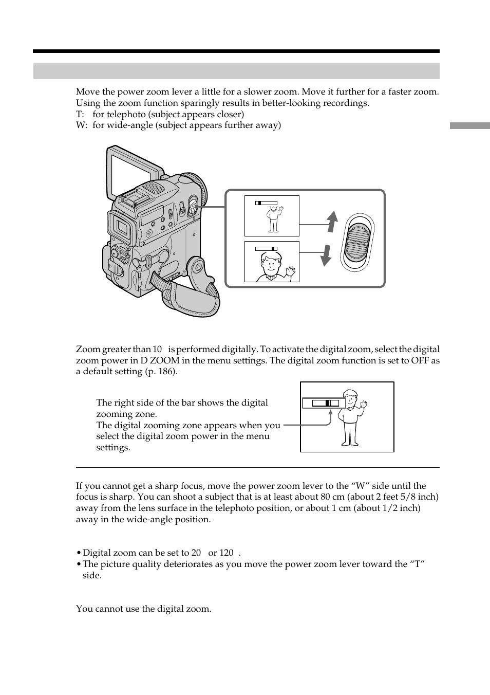 Using the zoom feature, Recording a picture | Sony DCR-PC101 User Manual | Page 29 / 224