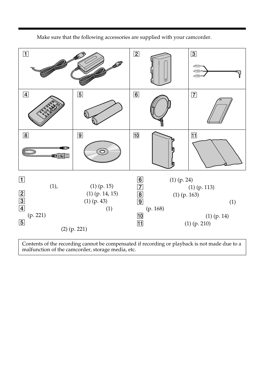 Checking supplied accessories | Sony DCR-PC101 User Manual | Page 3 / 224
