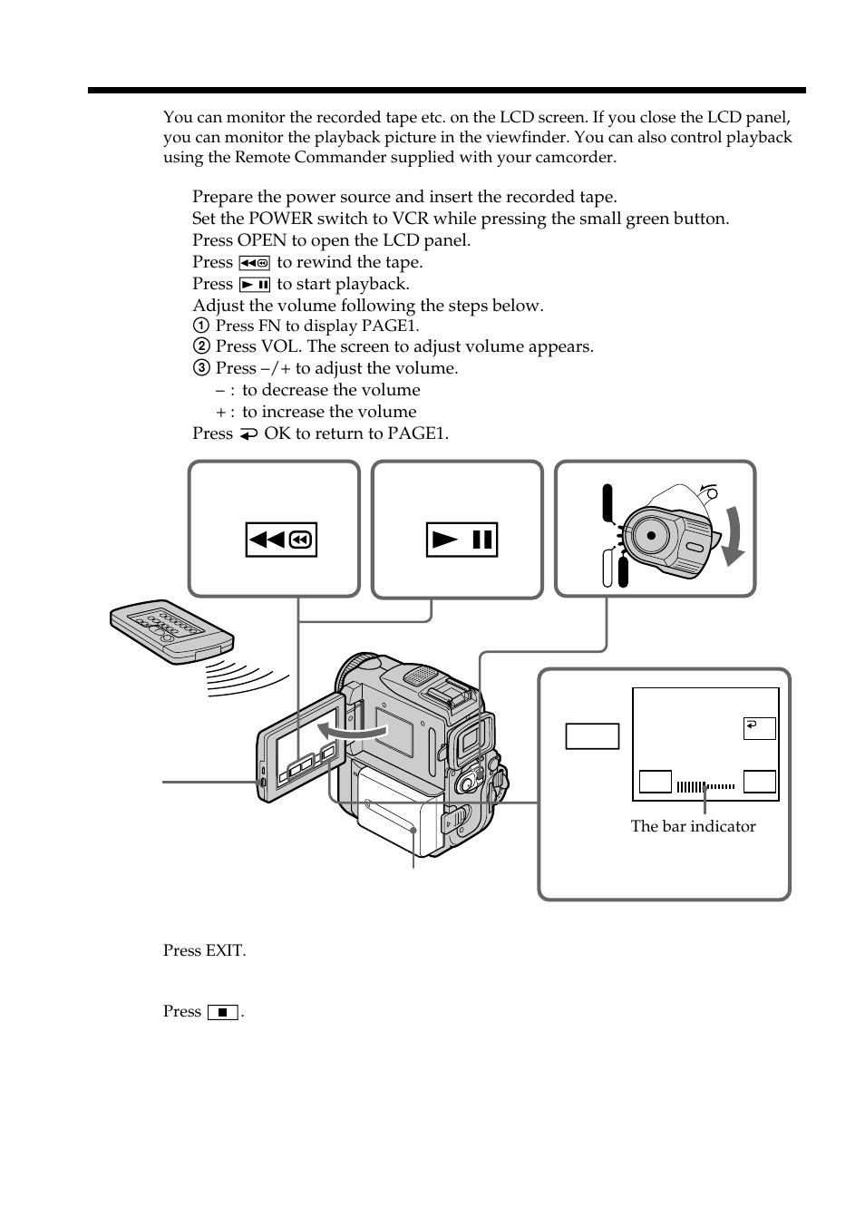 Playback – basics, Playing back a tape | Sony DCR-PC101 User Manual | Page 38 / 224