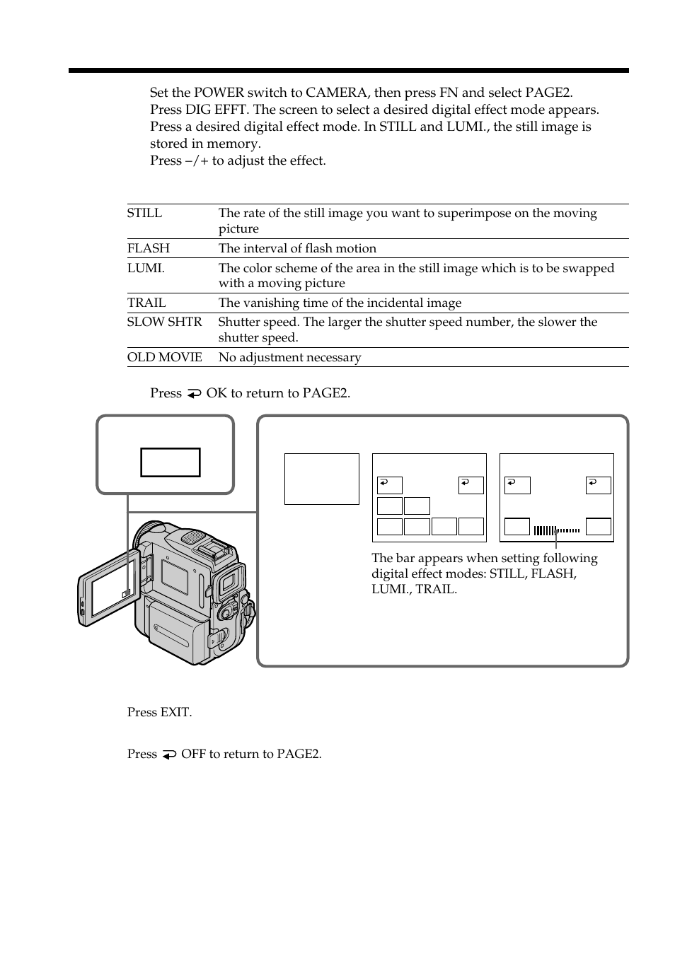 Dig efft, Using special effects – digital effect | Sony DCR-PC101 User Manual | Page 58 / 224