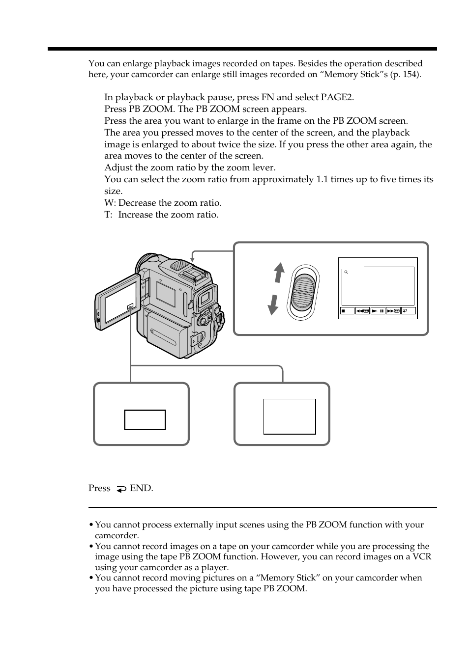 Enlarging images recorded on tapes – tape pb zoom, Pb zoom | Sony DCR-PC101 User Manual | Page 74 / 224
