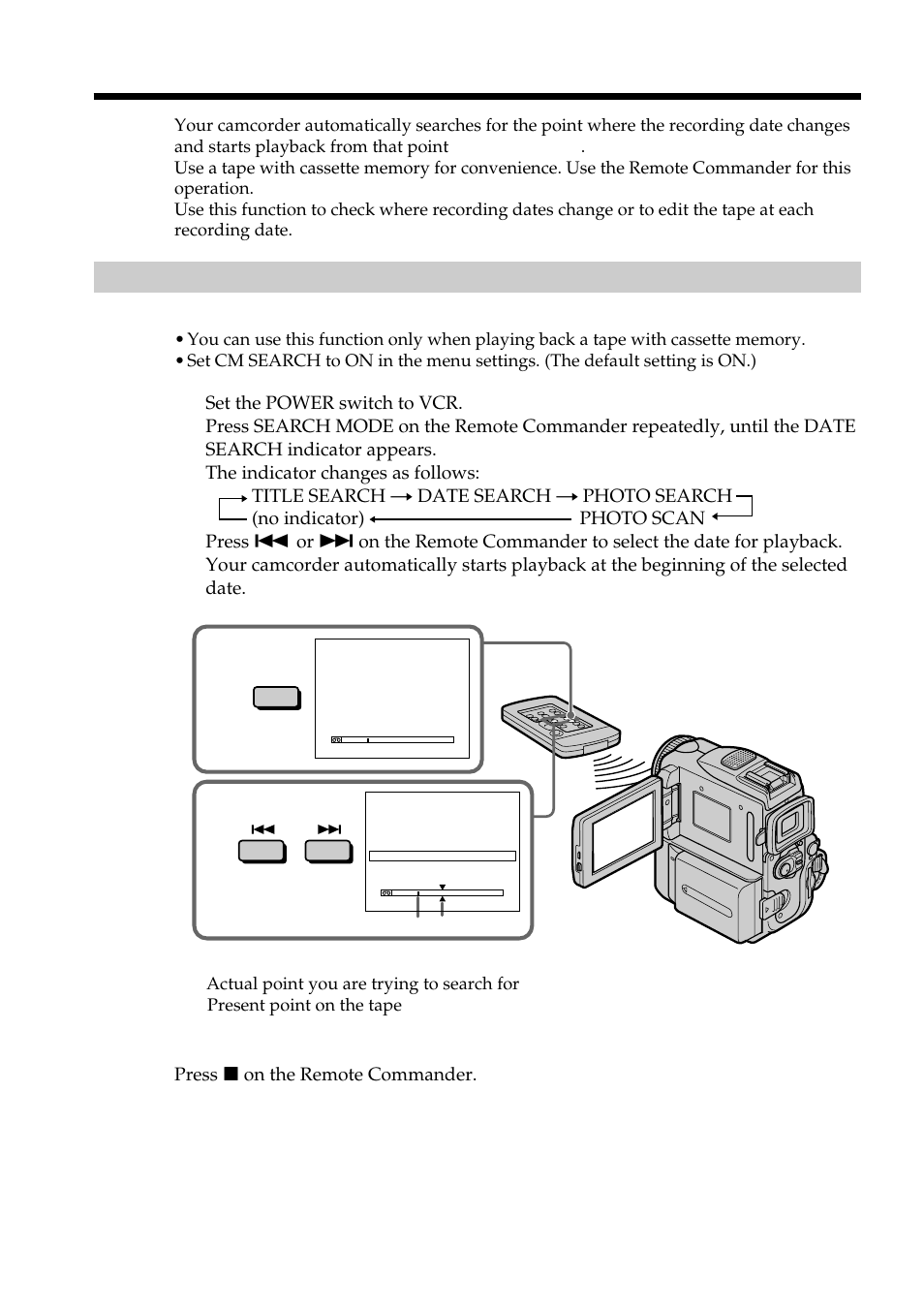 Searching a recording by date – date search | Sony DCR-PC101 User Manual | Page 78 / 224
