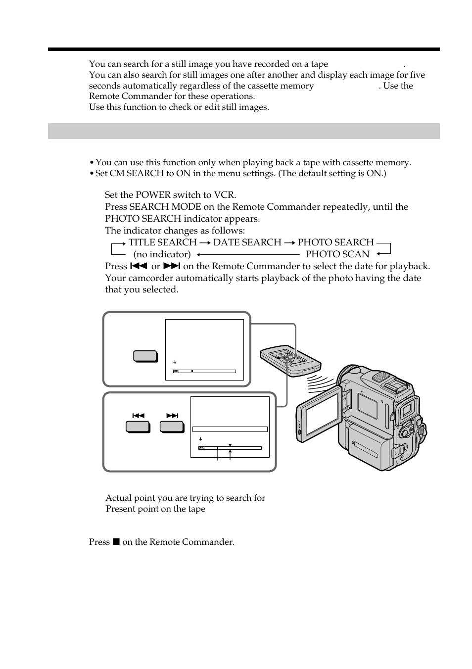 Searching for a photo – photo search/photo scan | Sony DCR-PC101 User Manual | Page 80 / 224