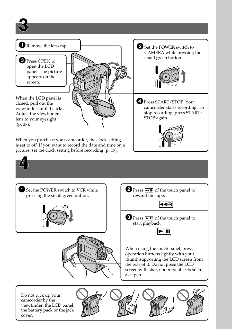 Monitoring the playback picture on the lcd screen, Recording a picture, P. 38) | P. 24) | Sony DCR-PC101 User Manual | Page 9 / 224