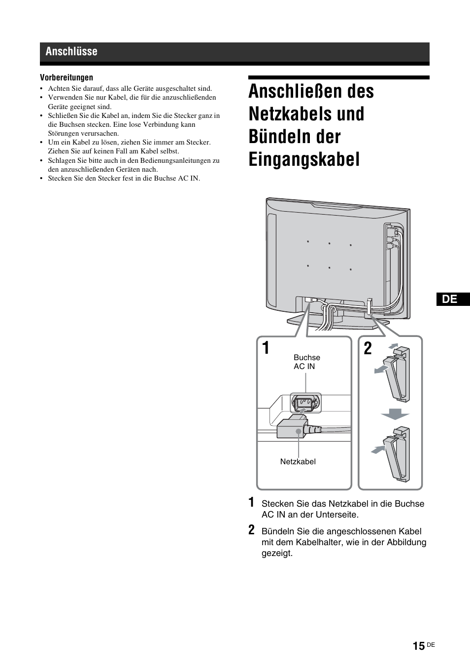 Anschlüsse | Sony KLH-W26 User Manual | Page 107 / 215
