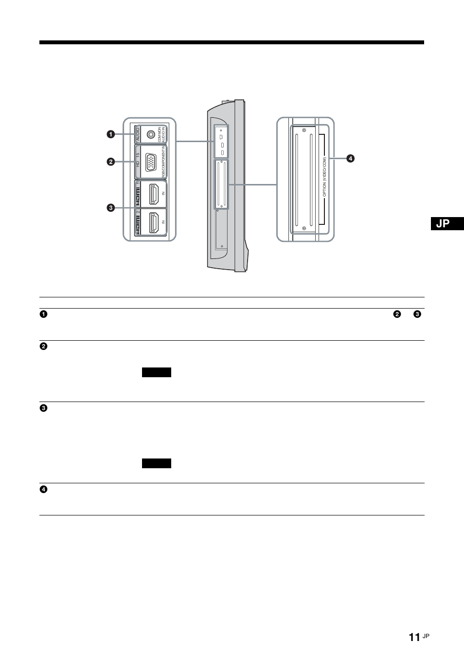 サイドパネル | Sony KLH-W26 User Manual | Page 11 / 215