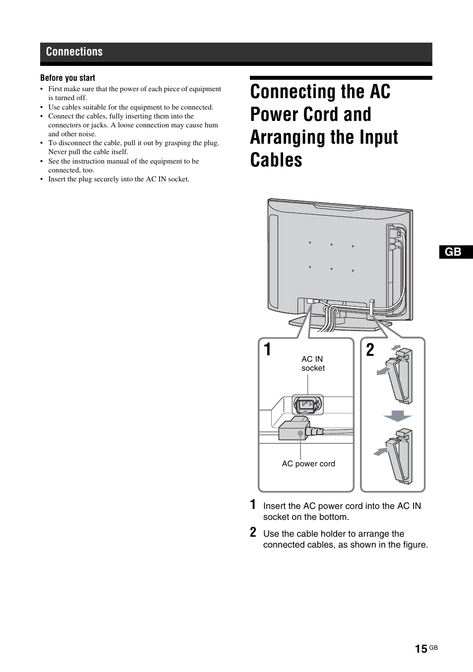 Connections | Sony KLH-W26 User Manual | Page 47 / 215