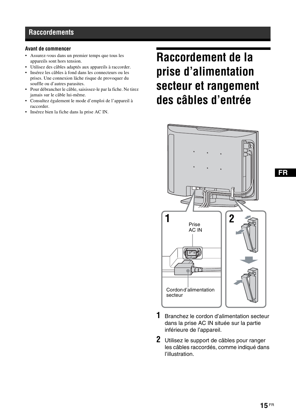 Raccordements | Sony KLH-W26 User Manual | Page 77 / 215