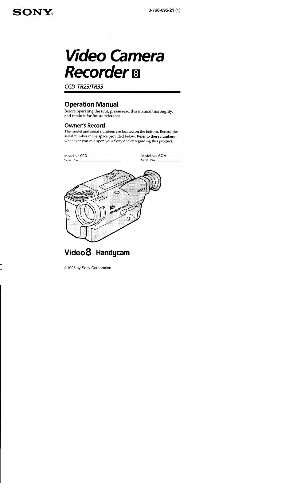 Sony CCD-TR23 User Manual | 48 pages