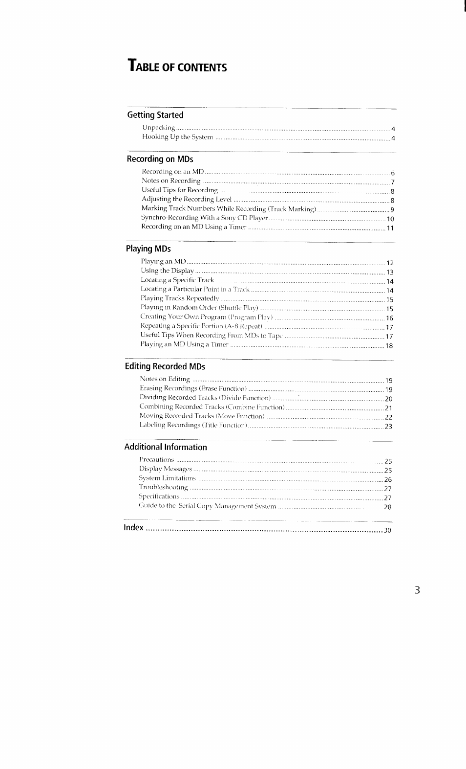 Sony MDS-302 User Manual | Page 3 / 30