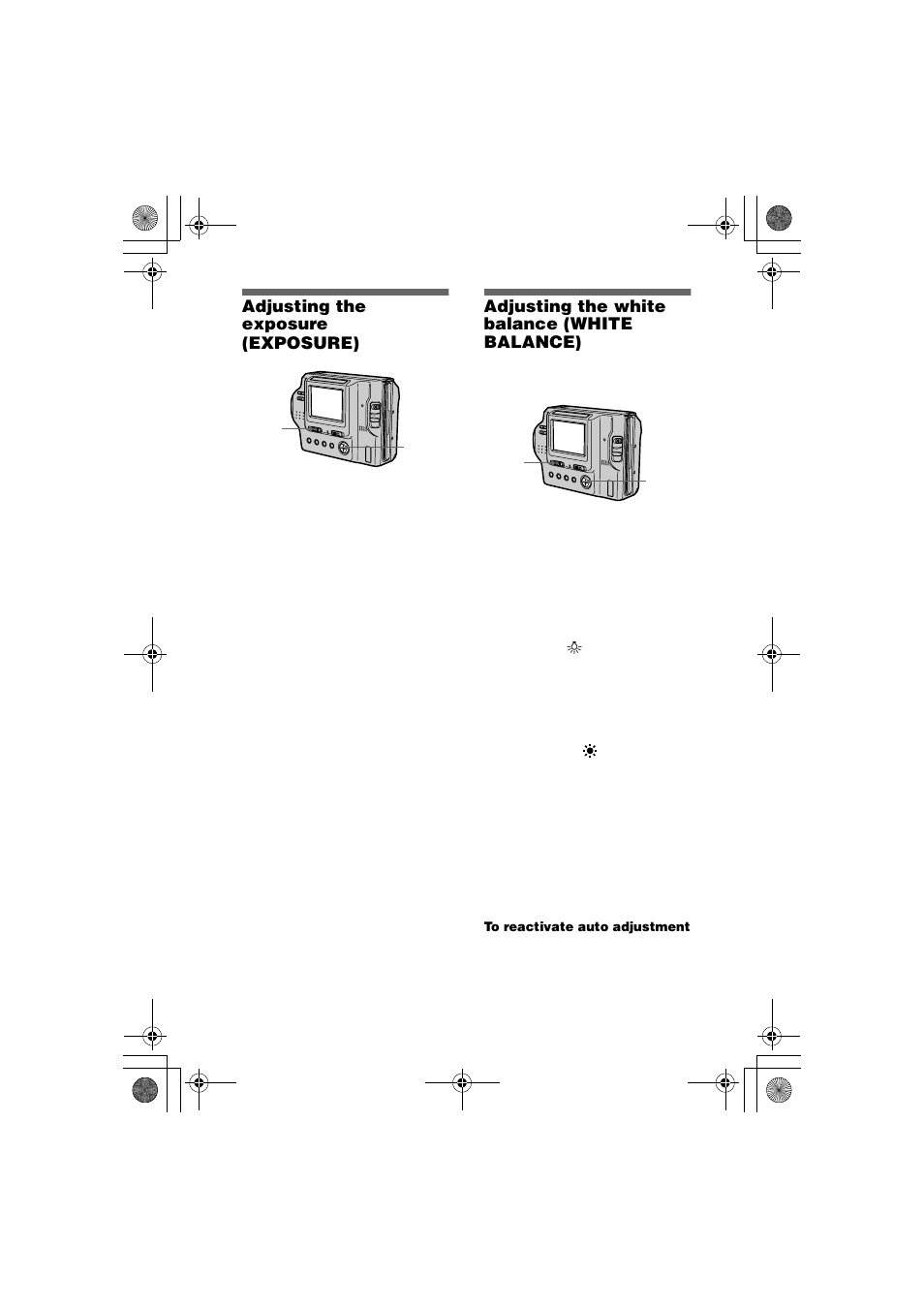 Adjusting the exposure (exposure), Adjusting the white balance (white balance), Adjusting the exposure | Exposure), Adjusting the white balance, White balance) | Sony MVC-FD85 User Manual | Page 40 / 68