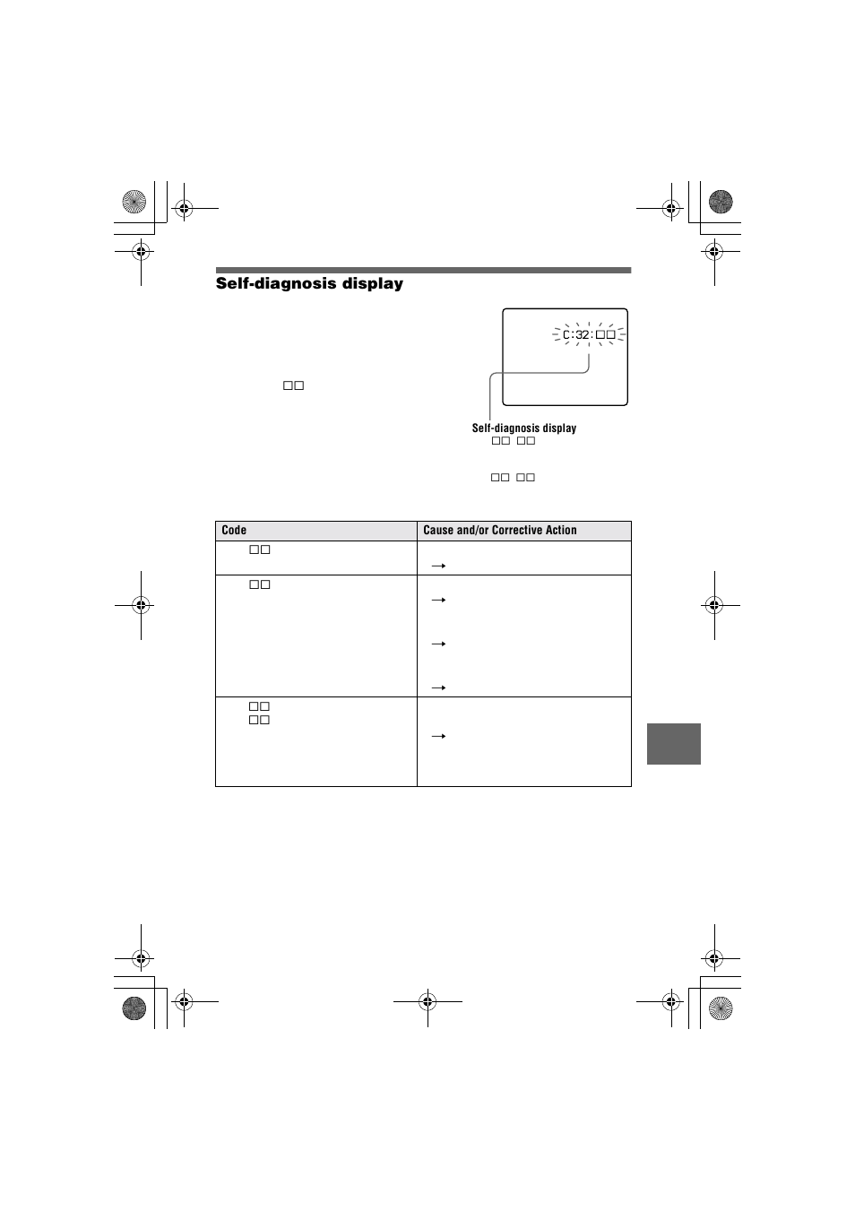 Self-diagnosis display | Sony MVC-FD85 User Manual | Page 61 / 68