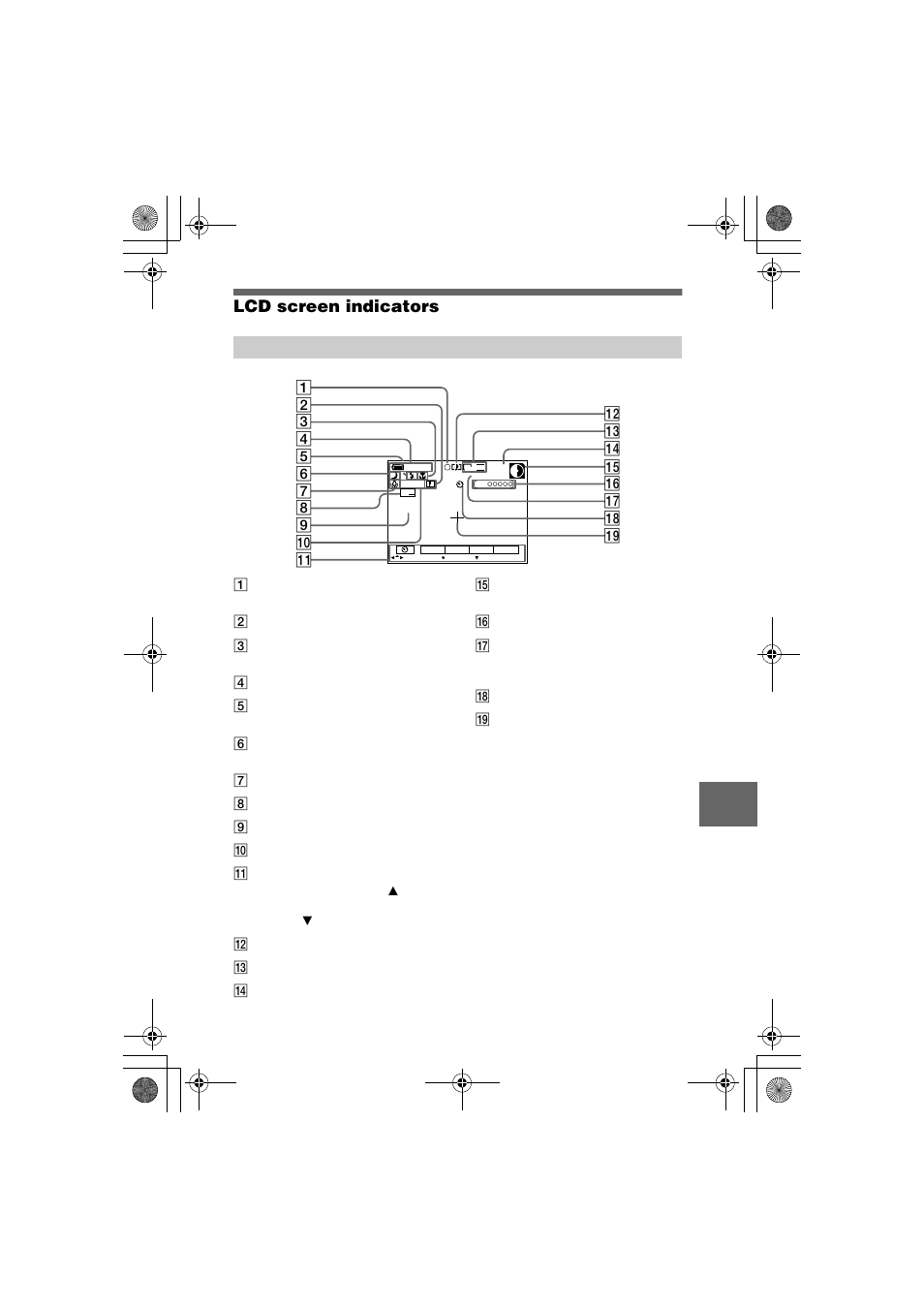 Lcd screen indicators, Ge 63 | Sony MVC-FD85 User Manual | Page 63 / 68