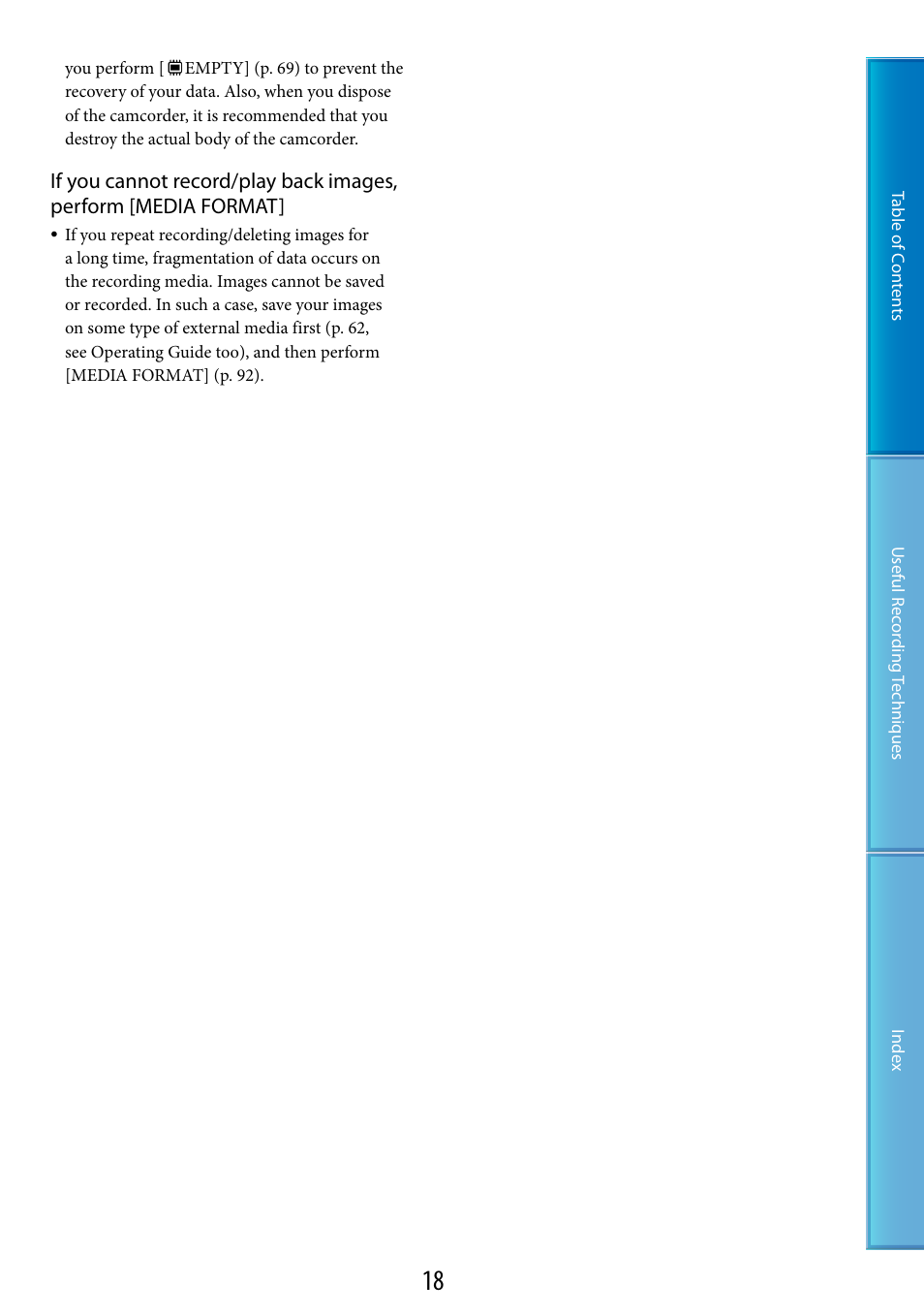 Sony HDR-CX500V User Manual | Page 18 / 130