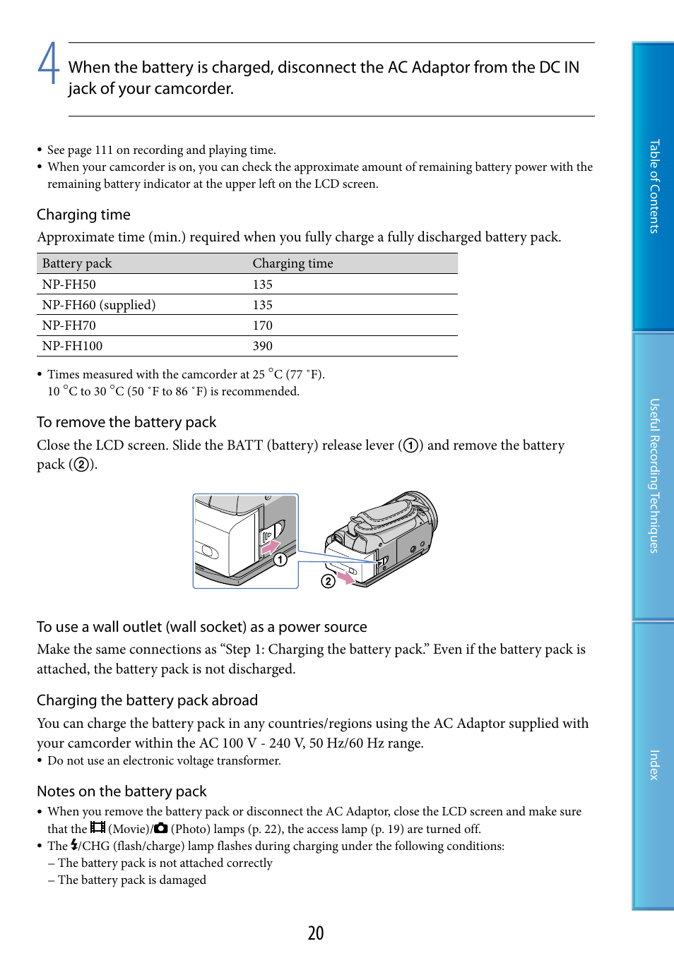 Er (20) | Sony HDR-CX500V User Manual | Page 20 / 130