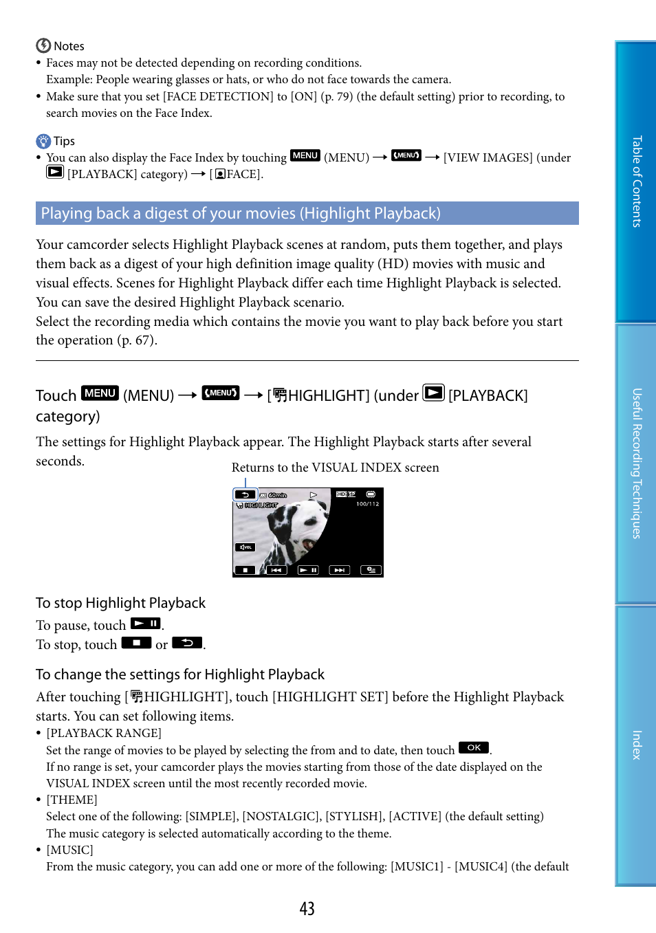 Sony HDR-CX500V User Manual | Page 43 / 130