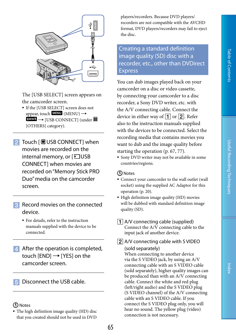 Other than dvdirect express | Sony HDR-CX500V User Manual | Page 65 / 130