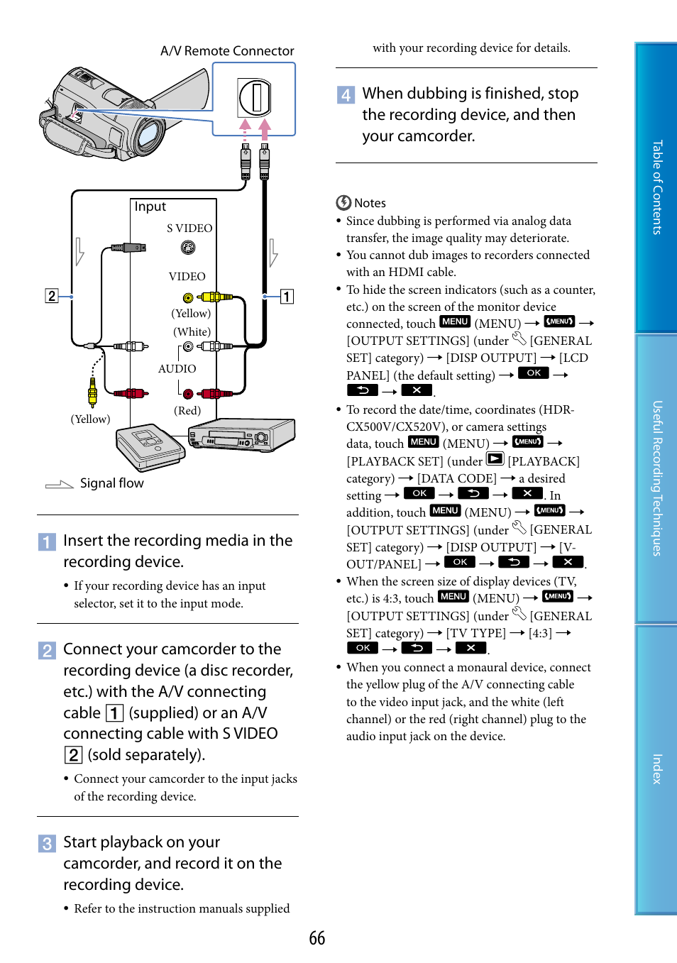 Insert the recording media in the recording device | Sony HDR-CX500V User Manual | Page 66 / 130