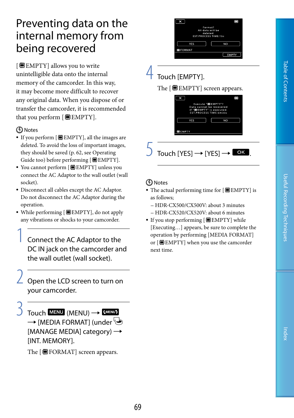 Sony HDR-CX500V User Manual | Page 69 / 130