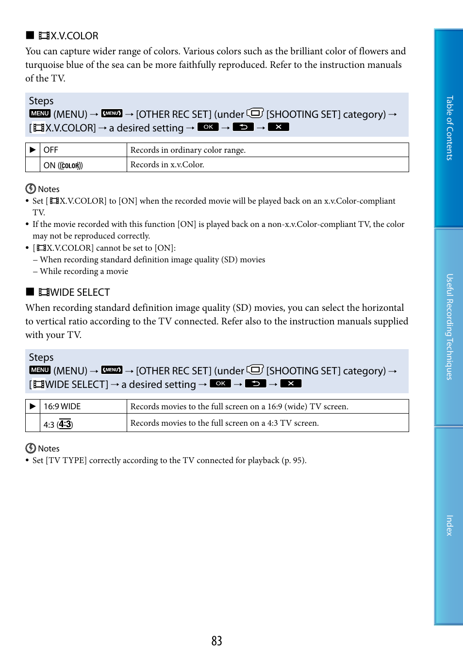 Elect (83), R (83) | Sony HDR-CX500V User Manual | Page 83 / 130