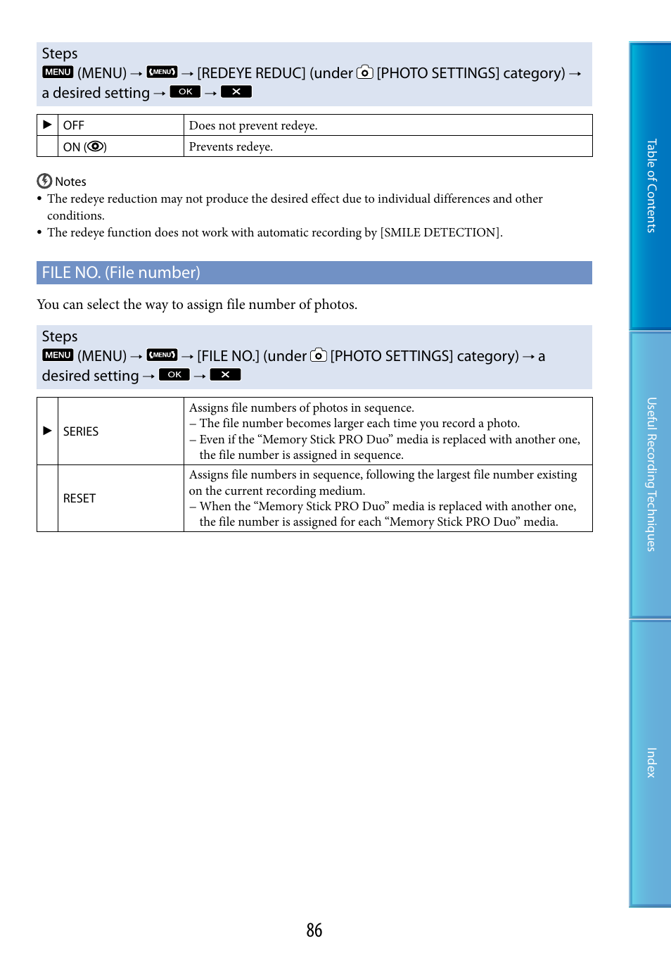 File no. (file number) | Sony HDR-CX500V User Manual | Page 86 / 130