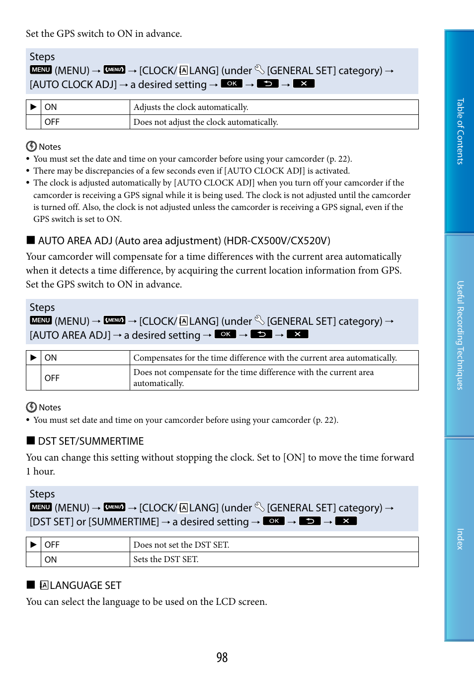 Sony HDR-CX500V User Manual | Page 98 / 130