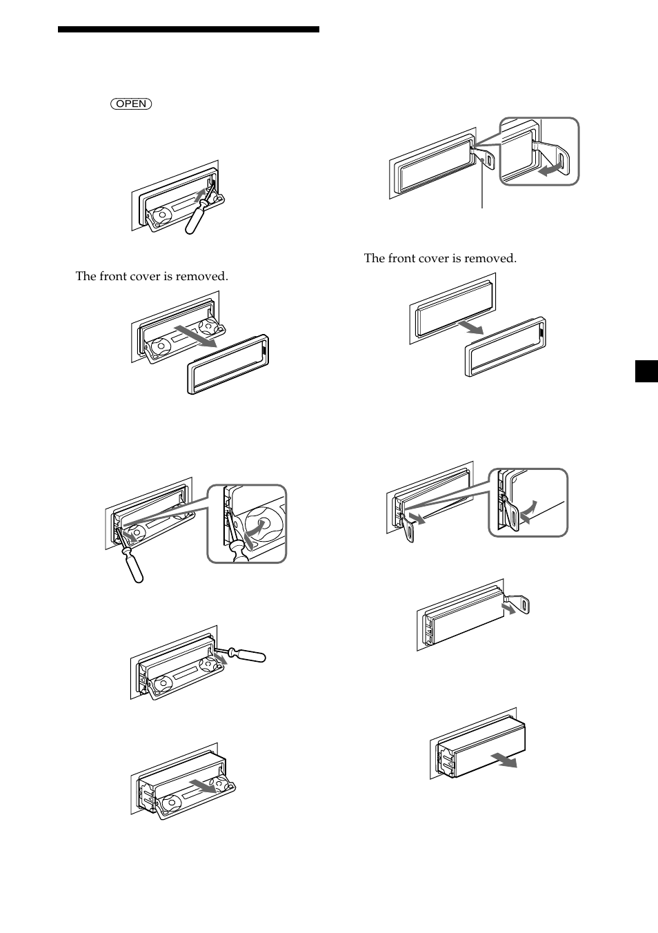 29 dismounting the unit | Sony CDX-M610 User Manual | Page 29 / 100