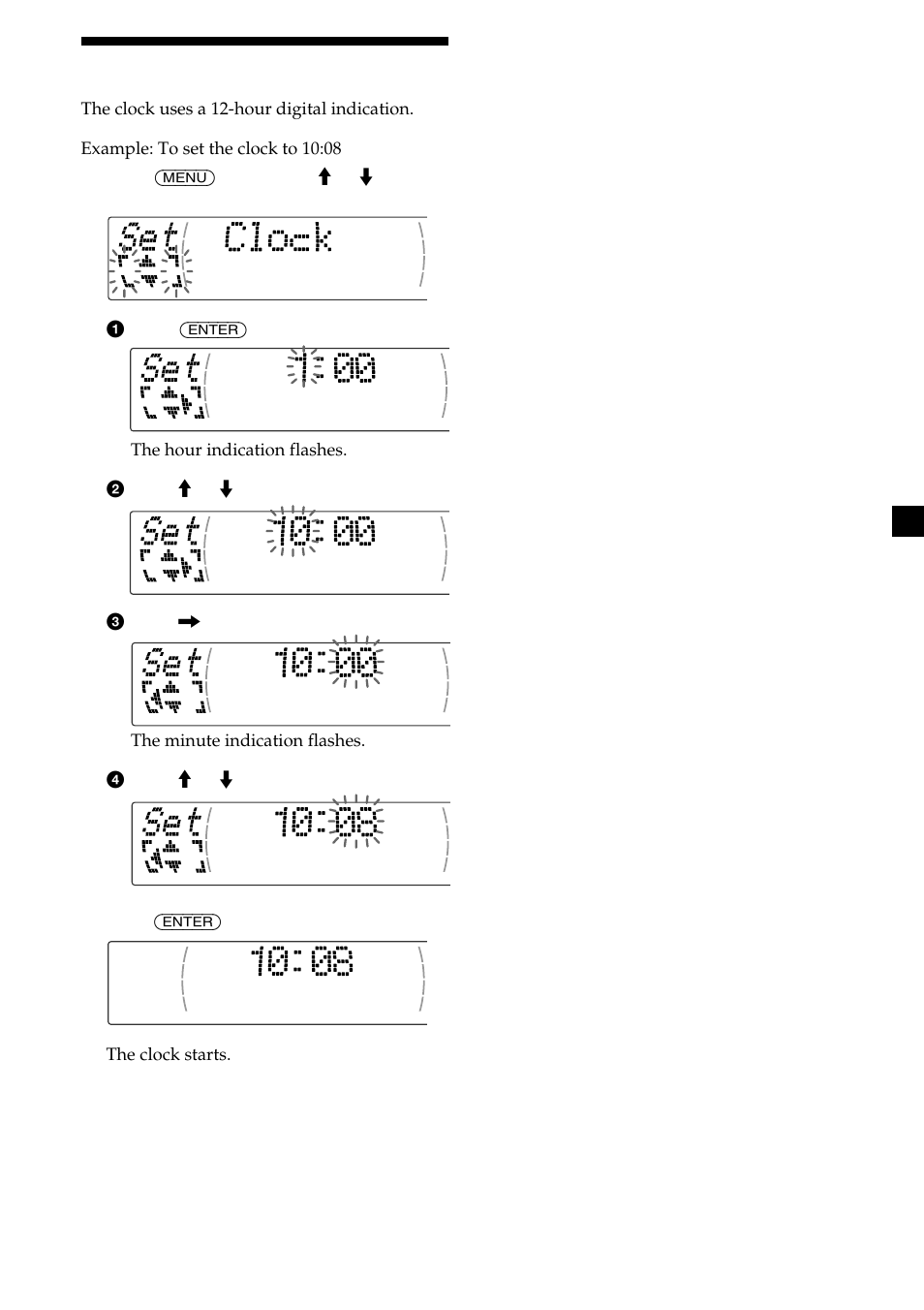 Setting the clock, 9setting the clock | Sony CDX-M610 User Manual | Page 9 / 100