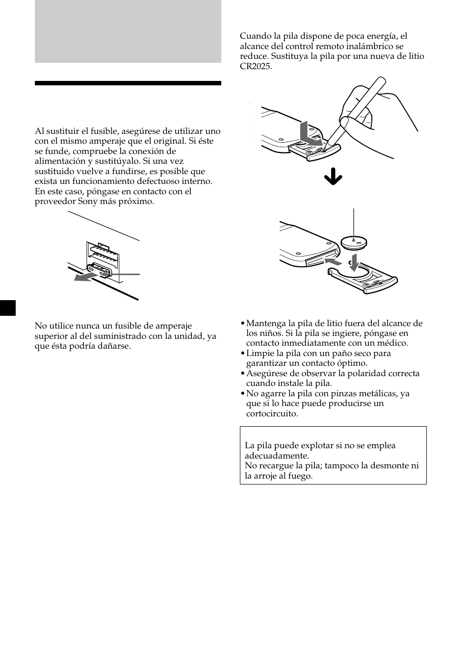 Información complementaria, Mantenimiento | Sony CDX-M610 User Manual | Page 92 / 100