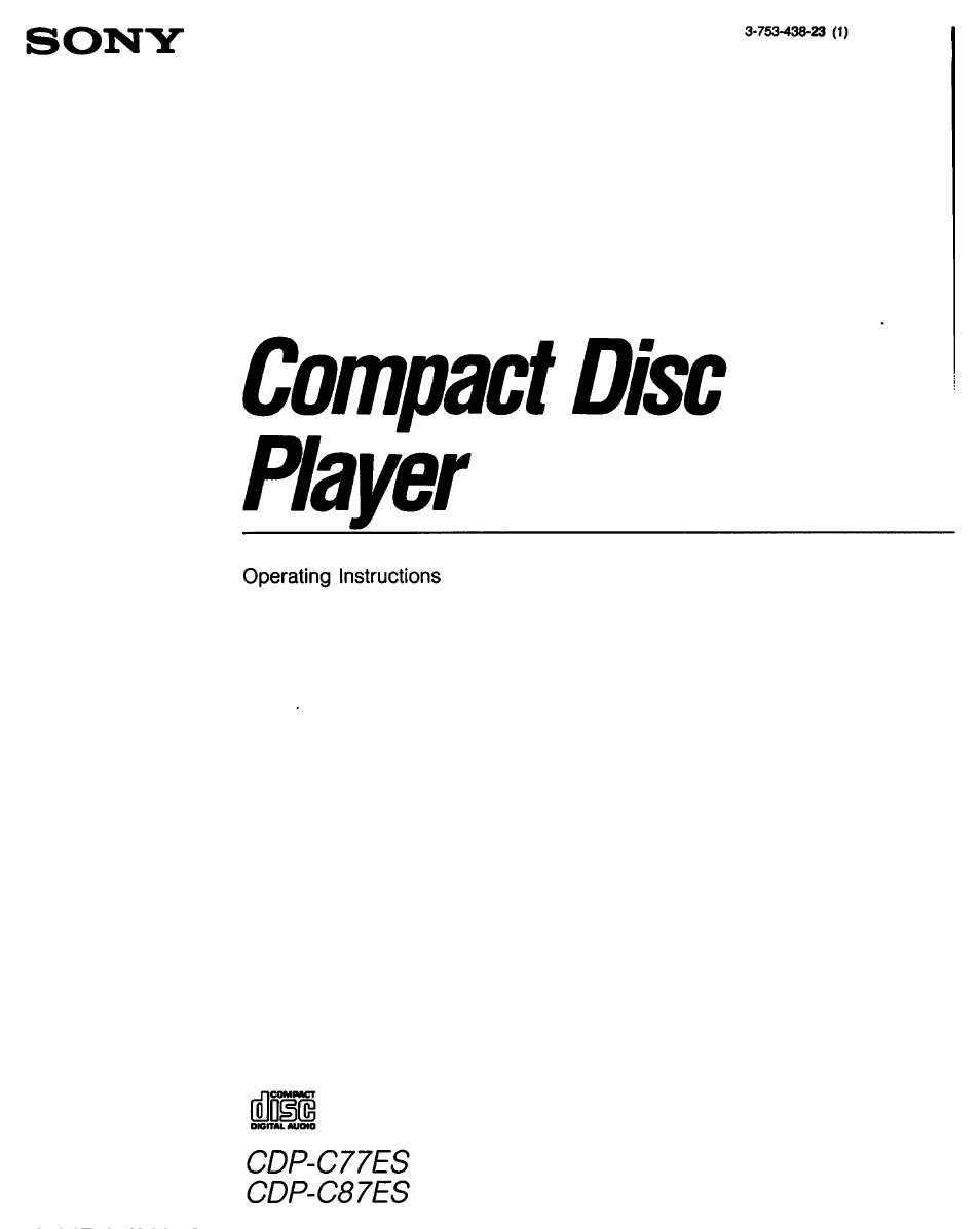 Sony CDP-C77ES User Manual | 32 pages