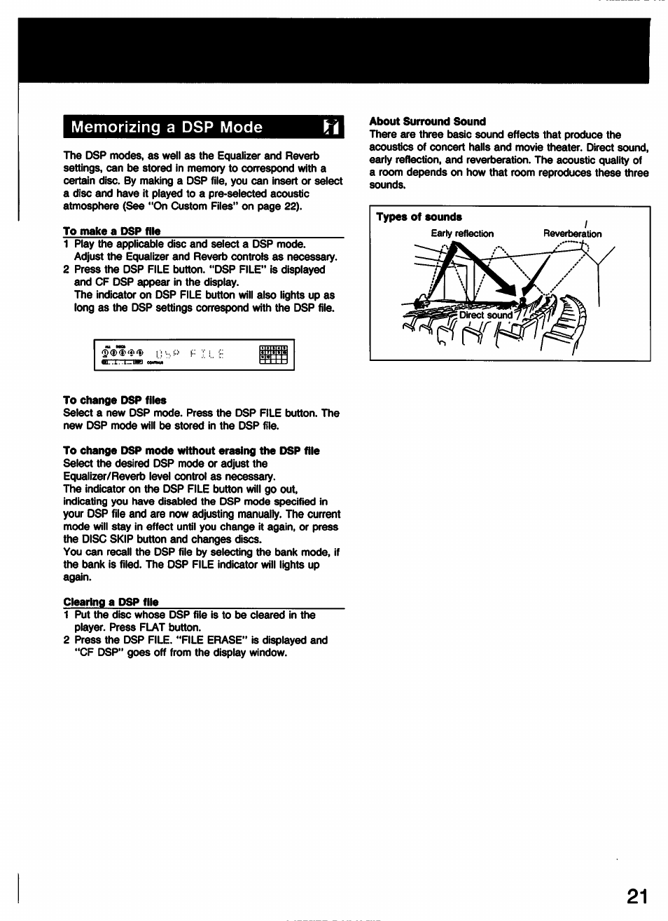 Memorizing a dsp mode | Sony CDP-C77ES User Manual | Page 21 / 32