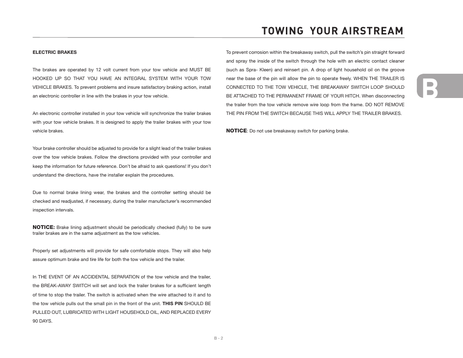 Towing your airstream | Airstream Safari User Manual | Page 19 / 103