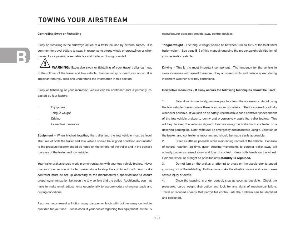 Towing your airstream | Airstream Safari User Manual | Page 26 / 103