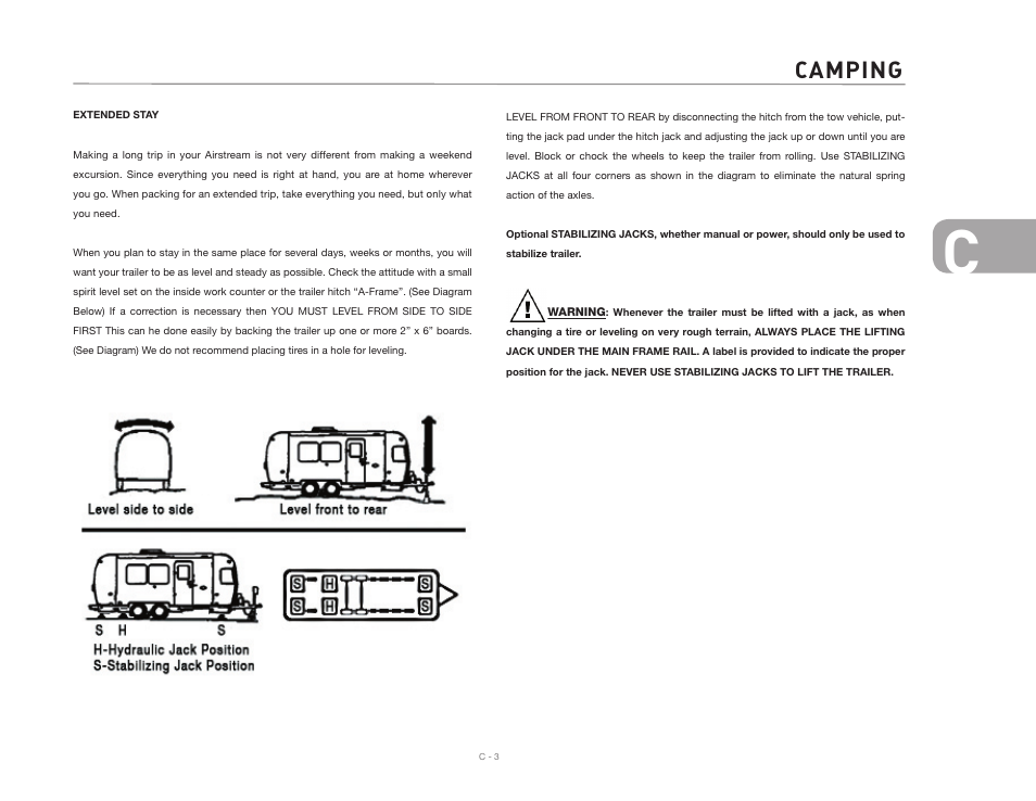 Camping | Airstream Safari User Manual | Page 31 / 103