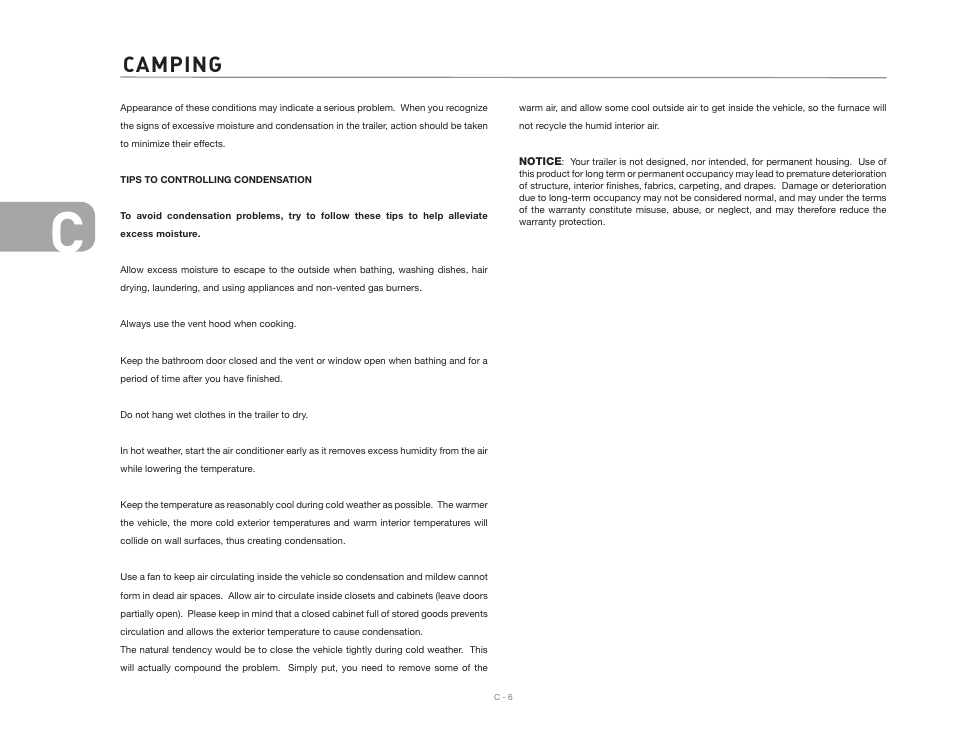 Camping | Airstream Safari User Manual | Page 34 / 103