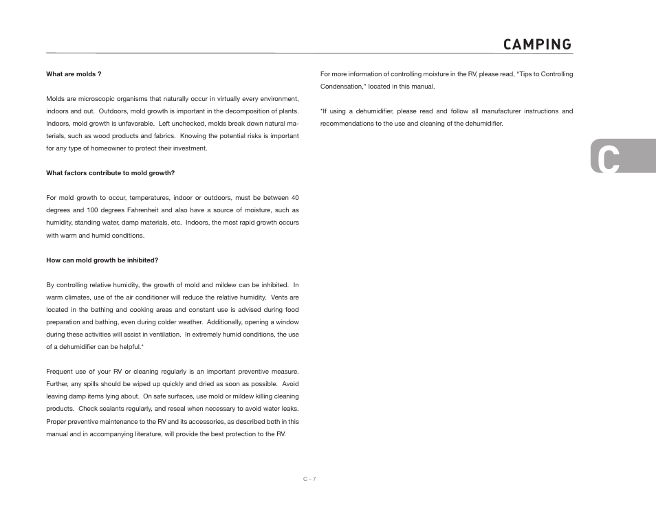 Camping | Airstream Safari User Manual | Page 35 / 103